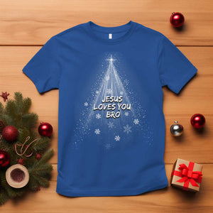 Christian Christmas T Shirt Jesus Loves You Bro TS14 Royal Blue Print Your Wear