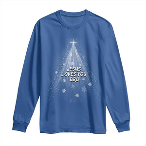 Christian Christmas Long Sleeve Shirt Jesus Loves You Bro TS14 Royal Blue Print Your Wear