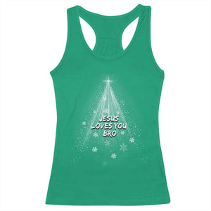 Christian Christmas Racerback Tank Top Jesus Loves You Bro TS14 Irish Green Print Your Wear