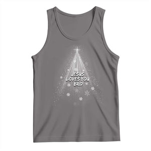 Christian Christmas Tank Top Jesus Loves You Bro TS14 Deep Heather Print Your Wear