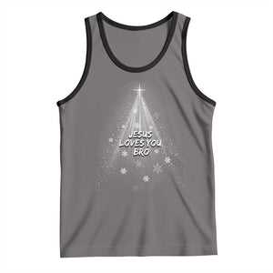 Christian Christmas Tank Top Jesus Loves You Bro TS14 Deep Heather Black Print Your Wear