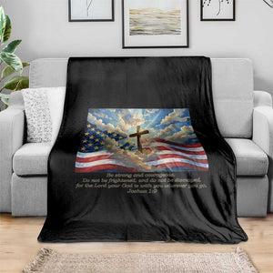Jesus Christian Throw Blanket American Flag Religious Cross Bible Verse Faith Inspirational TS14 Print Your Wear