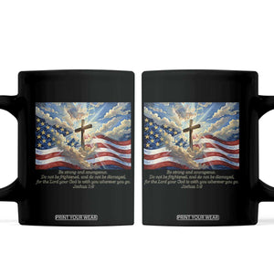 Jesus Christian Coffee Mug American Flag Religious Cross Bible Verse Faith Inspirational TS14 Black Print Your Wear