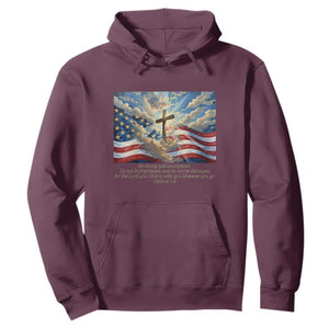 Jesus Christian Hoodie American Flag Religious Cross Bible Verse Faith Inspirational TS14 Maroon Print Your Wear