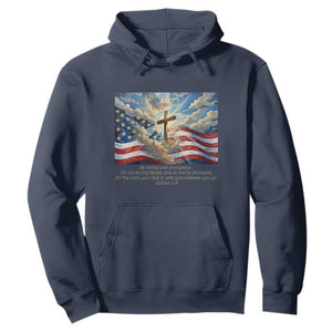 Jesus Christian Hoodie American Flag Religious Cross Bible Verse Faith Inspirational TS14 Navy Print Your Wear