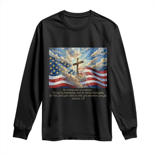 Jesus Christian Long Sleeve Shirt American Flag Religious Cross Bible Verse Faith Inspirational TS14 Black Print Your Wear
