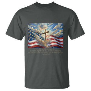 Jesus Christian T Shirt American Flag Religious Cross Bible Verse Faith Inspirational TS14 Dark Heather Print Your Wear