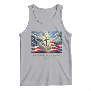 Jesus Christian Tank Top American Flag Religious Cross Bible Verse Faith Inspirational TS14 Athletic Heather Print Your Wear