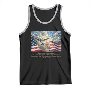 Jesus Christian Tank Top American Flag Religious Cross Bible Verse Faith Inspirational TS14 Black Athletic Heather Print Your Wear