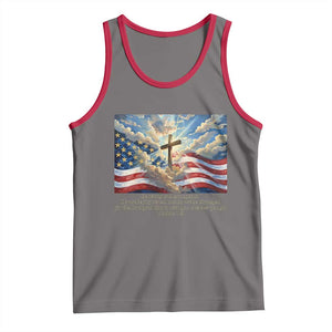 Jesus Christian Tank Top American Flag Religious Cross Bible Verse Faith Inspirational TS14 Deep Heather Red Print Your Wear