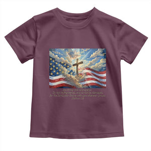 Jesus Christian Toddler T Shirt American Flag Religious Cross Bible Verse Faith Inspirational TS14 Maroon Print Your Wear