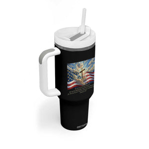 Jesus Christian Tumbler With Handle American Flag Religious Cross Bible Verse Faith Inspirational TS14 Print Your Wear