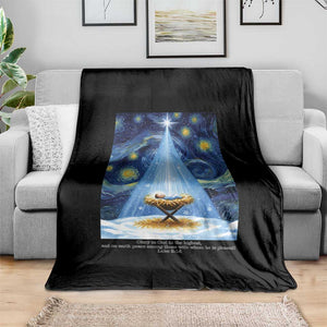 Christian Christmas Throw Blanket Nativity Scene Jeus Baby Starry Night Xmas TS14 Print Your Wear