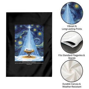 Christian Christmas Garden Flag Nativity Scene Jeus Baby Starry Night Xmas TS14 Print Your Wear