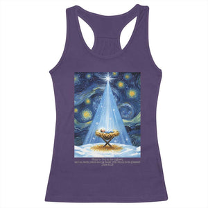 Christian Christmas Racerback Tank Top Nativity Scene Jeus Baby Starry Night Xmas TS14 Purple Print Your Wear