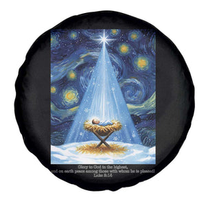Christian Christmas Spare Tire Cover Nativity Scene Jeus Baby Starry Night Xmas TS14 Print Your Wear