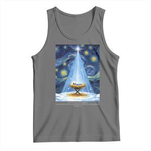 Christian Christmas Tank Top Nativity Scene Jeus Baby Starry Night Xmas TS14 Black Heather Print Your Wear