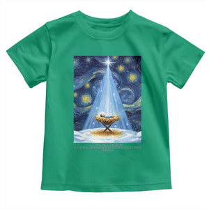 Christian Christmas Toddler T Shirt Nativity Scene Jeus Baby Starry Night Xmas TS14 Irish Green Print Your Wear