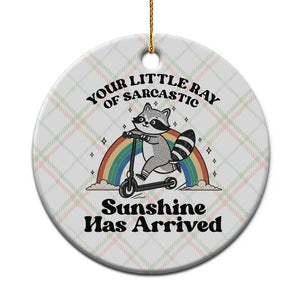 Funny Raccoon Rainbow Ceramic Ornament Your Little Ray Of Sarcastic Sunshine Has Arrived TS14 1pc Christmas Plaid Print Your Wear