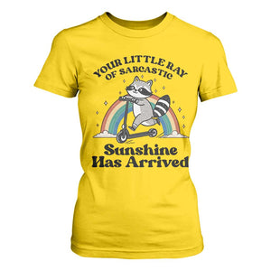 Funny Raccoon Rainbow T Shirt For Women Your Little Ray Of Sarcastic Sunshine Has Arrived TS14 Daisy Print Your Wear