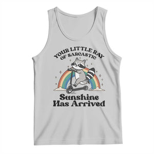 Funny Raccoon Rainbow Tank Top Your Little Ray Of Sarcastic Sunshine Has Arrived TS14 Ash Print Your Wear
