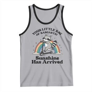 Funny Raccoon Rainbow Tank Top Your Little Ray Of Sarcastic Sunshine Has Arrived TS14 Athletic Heather Black Print Your Wear
