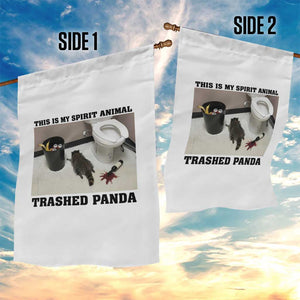 Trashed Panda Garden Flag My Spirit Animal Funny Drunk Raccoon Meme TS14 Print Your Wear