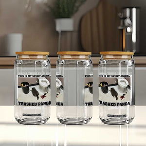 Trashed Panda Glass Can My Spirit Animal Funny Drunk Raccoon Meme TS14 Print Your Wear