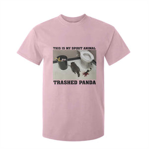 Trashed Panda T Shirt For Kid My Spirit Animal Funny Drunk Raccoon Meme TS14 Light Pink Print Your Wear