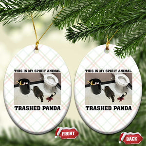 Trashed Panda Ceramic Ornament My Spirit Animal Funny Drunk Raccoon Meme TS14 Print Your Wear