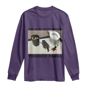 Trashed Panda Long Sleeve Shirt My Spirit Animal Funny Drunk Raccoon Meme TS14 Purple Print Your Wear