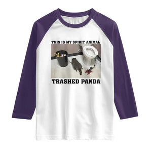 Trashed Panda Raglan Shirt My Spirit Animal Funny Drunk Raccoon Meme TS14 White Purple Print Your Wear