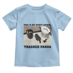Trashed Panda Toddler T Shirt My Spirit Animal Funny Drunk Raccoon Meme TS14 Light Blue Print Your Wear