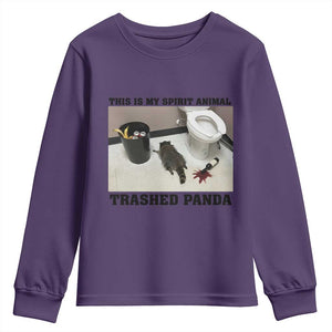 Trashed Panda Youth Sweatshirt My Spirit Animal Funny Drunk Raccoon Meme TS14 Purple Print Your Wear
