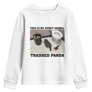 Trashed Panda Youth Sweatshirt My Spirit Animal Funny Drunk Raccoon Meme TS14 White Print Your Wear