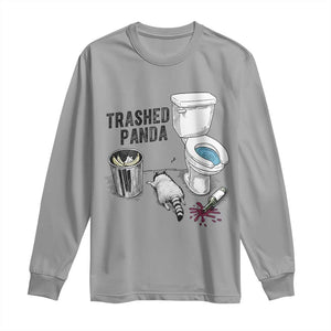 Trashed Panda Long Sleeve Shirt Funny Drunk Racoon Meme TS14 Sport Gray Print Your Wear