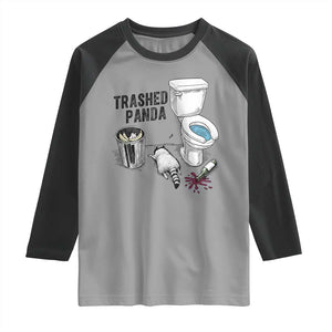 Trashed Panda Raglan Shirt Funny Drunk Racoon Meme TS14 Sport Gray Black Print Your Wear