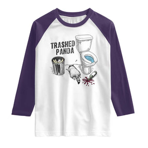 Trashed Panda Raglan Shirt Funny Drunk Racoon Meme TS14 White Purple Print Your Wear