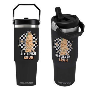Marcus The Worm Meme Flip Straw Tumbler 67 Six Seven Gen Z Humor TS14 One Size: 30 oz Black Print Your Wear