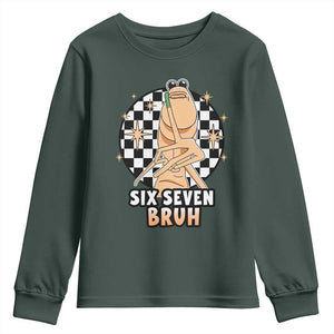 Marcus The Worm Meme Youth Sweatshirt 67 Six Seven Gen Z Humor TS14 Dark Forest Green Print Your Wear