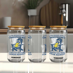 Funny Raccoon Glass Can In The Interest Of Full Transparency It Was Not Easy Peasy Lemon Squeezy TS14 Print Your Wear
