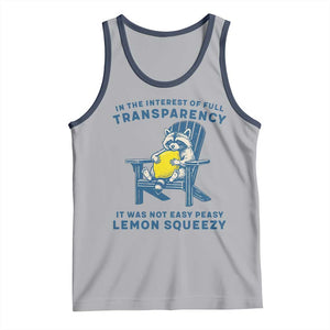 Funny Raccoon Tank Top In The Interest Of Full Transparency It Was Not Easy Peasy Lemon Squeezy TS14 Athletic Heather Navy Print Your Wear