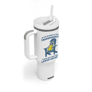 Funny Raccoon Tumbler With Handle In The Interest Of Full Transparency It Was Not Easy Peasy Lemon Squeezy TS14 Print Your Wear