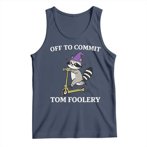 Funny Raccoon Scooter Meme Tank Top Off To Commit Tom Foolery TS14 Navy Print Your Wear
