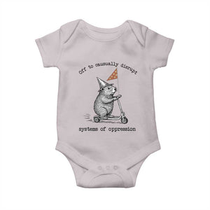 Funny Groundhog Scooter Meme Baby Onesie Off To Causually Disrupt System Of Oppression TS14 Ice Gray Print Your Wear