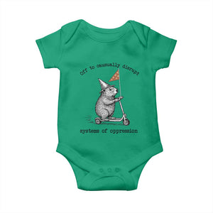 Funny Groundhog Scooter Meme Baby Onesie Off To Causually Disrupt System Of Oppression TS14 Irish Green Print Your Wear