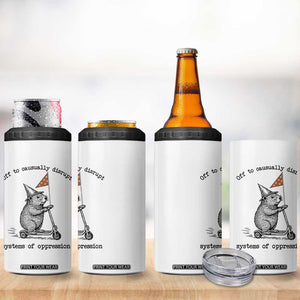 Funny Groundhog Scooter Meme 4 in 1 Can Cooler Tumbler Off To Causually Disrupt System Of Oppression TS14 Print Your Wear