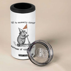 Funny Groundhog Scooter Meme 4 in 1 Can Cooler Tumbler Off To Causually Disrupt System Of Oppression TS14 Print Your Wear