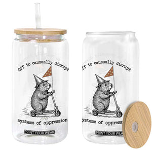 Funny Groundhog Scooter Meme Glass Can Off To Causually Disrupt System Of Oppression TS14 Print Your Wear