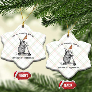 Funny Groundhog Scooter Meme Ceramic Ornament Off To Causually Disrupt System Of Oppression TS14 Print Your Wear
